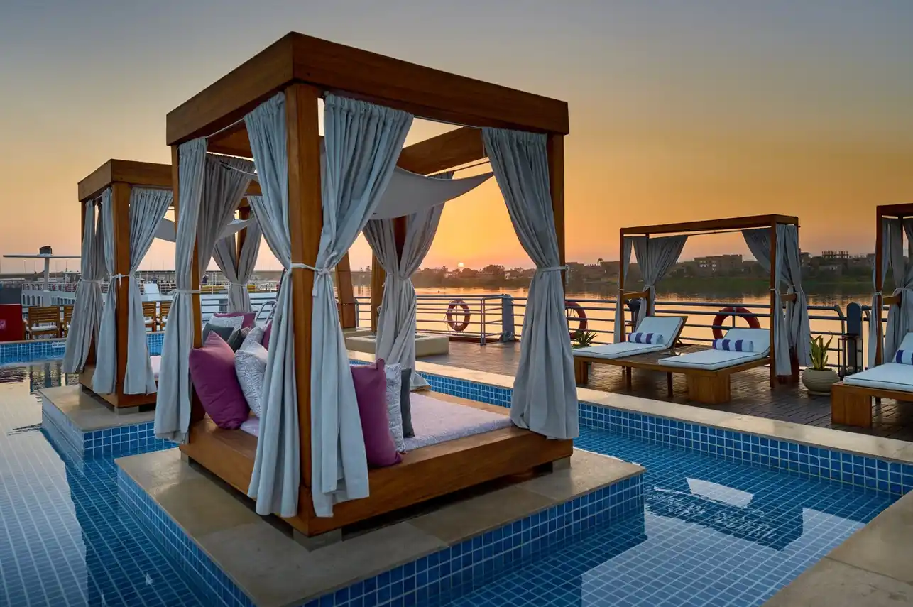 Sun deck of the M.S. Esplanade Nile Cruise Nile cruise